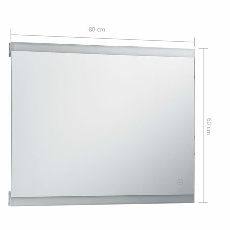 Badkamerspiegel LED met aanraaksensor 80x60 cm 7