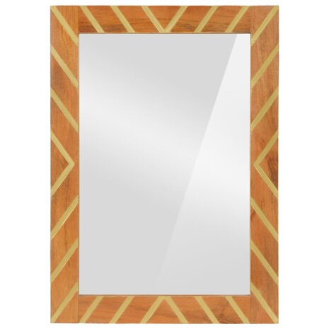 Badkamerspiegel 50x70x3 cm massief mangohout en glas bruin 3