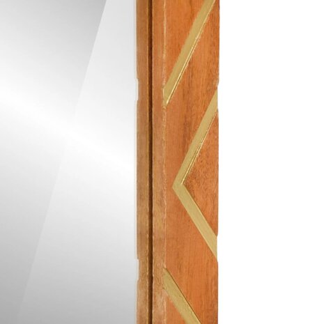 Badkamerspiegel 50x70x3 cm massief mangohout en glas bruin 6