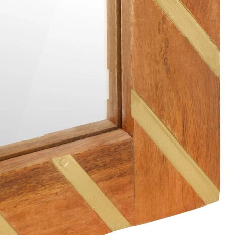 Badkamerspiegel 50x70x3 cm massief mangohout en glas bruin 7