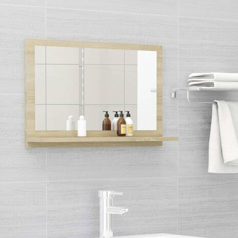 Badkamerspiegel 60x10,5x37 cm bewerkt hout sonoma eikenkleurig 1
