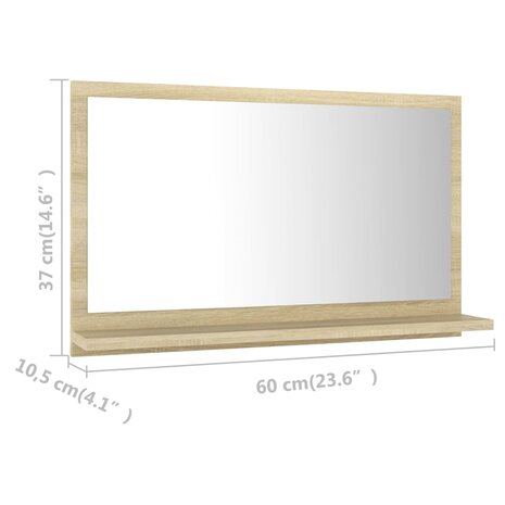 Badkamerspiegel 60x10,5x37 cm bewerkt hout sonoma eikenkleurig 7
