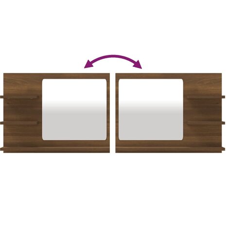 Badkamerspiegel 60x10,5x45 cm bewerkt hout bruin eikenkleur 5