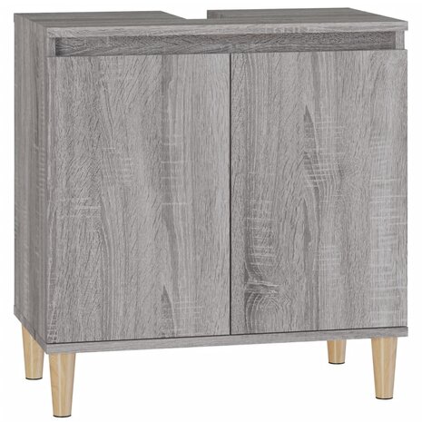 Wastafelkast 58x33x60 cm bewerkt hout grijs sonoma eikenkleurig 2