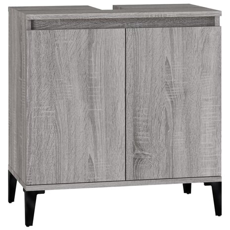 Wastafelkast 58x33x60 cm bewerkt hout grijs sonoma eikenkleurig 2