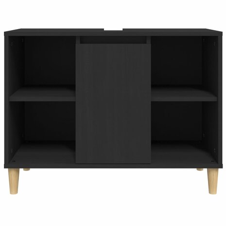 Wastafelkast 80x33x60 cm bewerkt hout zwart 6