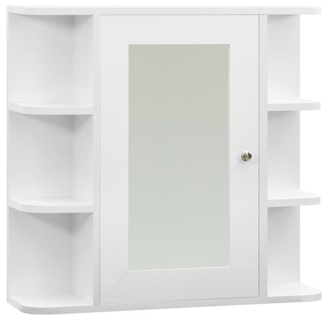 Badkamerspiegelkast 66x17x63 cm MDF wit 2