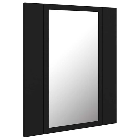 Badkamerkast met spiegel en LED 40x12x45 cm acryl zwart 8