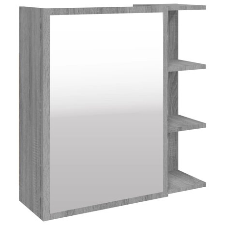 Badkamerspiegelkast 62,5x20,5x64 cm bewerkt hout grijs sonoma 2