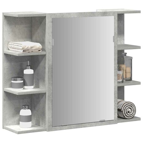Badkamerspiegelkast 80x20,5x64 cm bewerkt hout betongrijs 1
