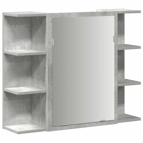 Badkamerspiegelkast 80x20,5x64 cm bewerkt hout betongrijs 2