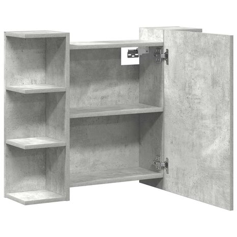 Badkamerspiegelkast 80x20,5x64 cm bewerkt hout betongrijs 7