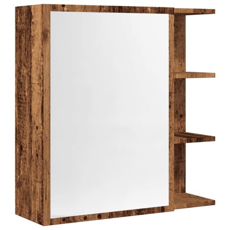 Badkamerspiegelkast 62,5x20,5x64cm bewerkt hout oud houtkleurig 2