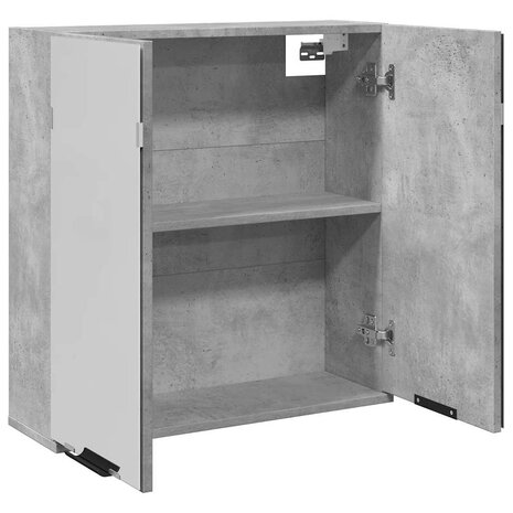 Badkamerspiegelkast 64x20x66,5 cm bewerkt hout betongrijs 7
