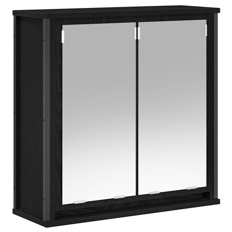 Badkamerwandkast met spiegel 60x21x60 cm zwart eikenkleurig 2