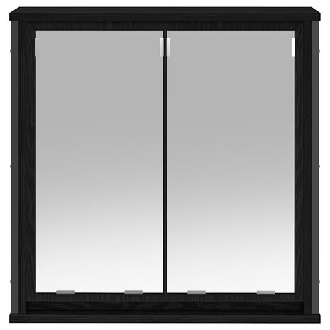 Badkamerwandkast met spiegel 60x21x60 cm zwart eikenkleurig 5