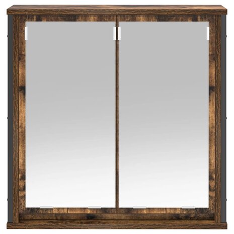 Badkamerwandkast met spiegel 60x21x60 cm gerookt eiken 5