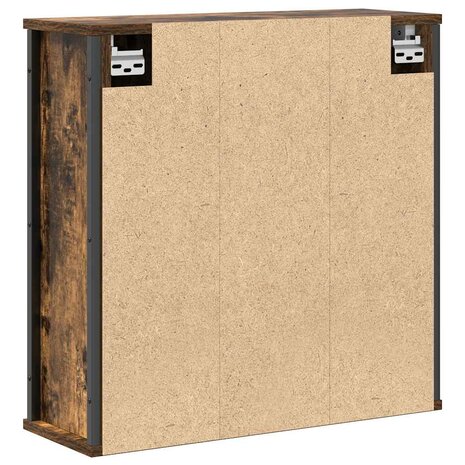 Badkamerwandkast met spiegel 60x21x60 cm gerookt eiken 7