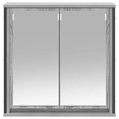 Badkamerwandkast met spiegel 60x21x60 cm Sonoma grijs 5