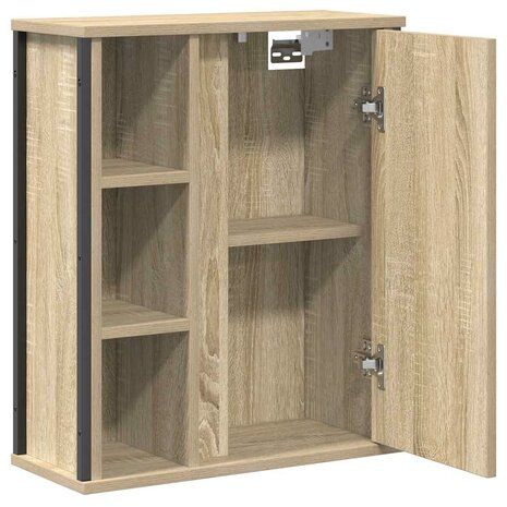Badkamerwandkast met spiegel 50x21x60 cm sonoma eikenkleurig 5
