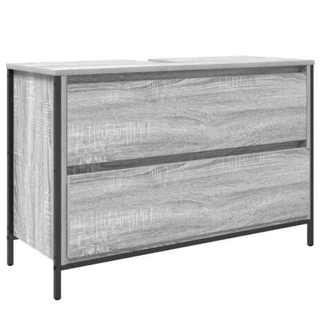 Badkamerkast met lades 90x34,5x60 cm grijs sonoma 2