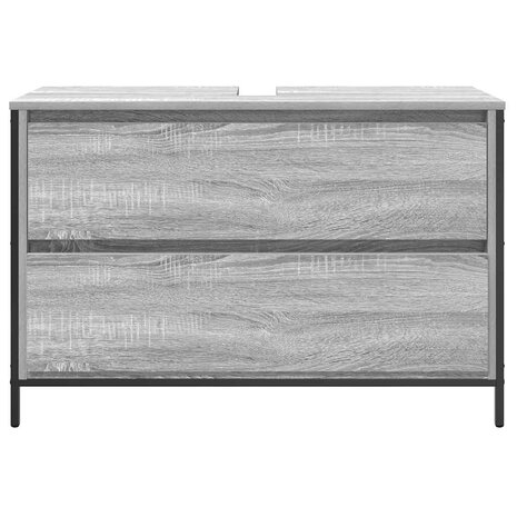 Badkamerkast met lades 90x34,5x60 cm grijs sonoma 6