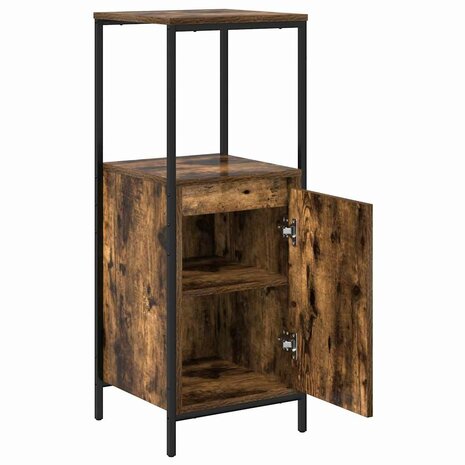 Badkamerkast met planken 36x35x95 cm gerookt eiken 5