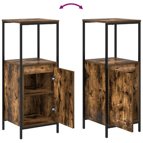 Badkamerkast met planken 36x35x95 cm gerookt eiken 9