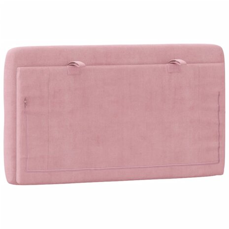 Hoofdbordkussen 80 cm fluweel roze 7