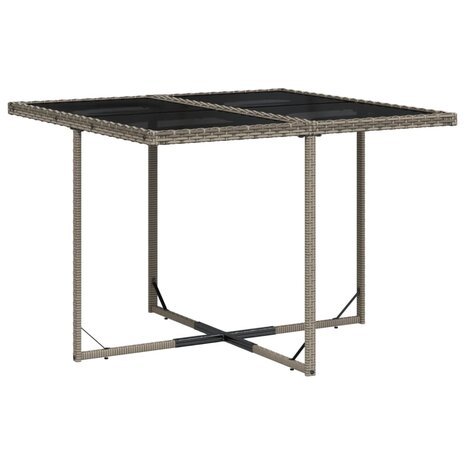 9-delige Tuinset met kussens poly rattan grijs 4