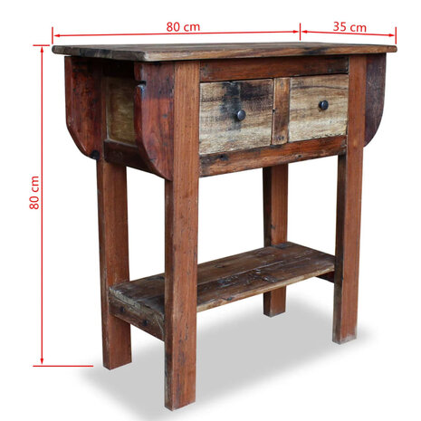 Wandtafel 80x35x80 cm gemengd gerecycled hout 5