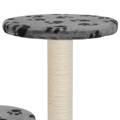 Kattenkrabpaal met sisal krabpalen 60 cm pootafdrukken grijs 6
