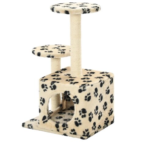 Kattenkrabpaal met sisal krabpalen 60 cm pootafdrukken beige 3
