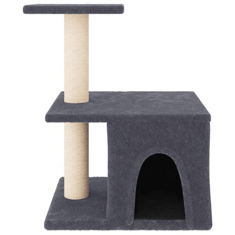 Kattenmeubel met sisal krabpalen 48 cm donkergrijs 3