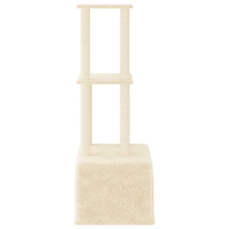 Kattenmeubel met sisal krabpalen 133,5 cm crèmekleurig 4