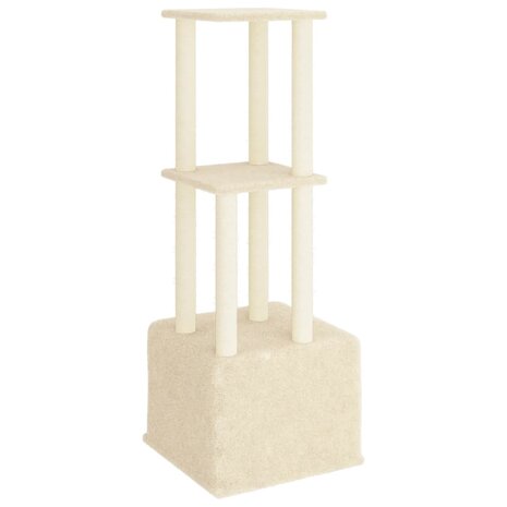 Kattenmeubel met sisal krabpalen 133,5 cm crèmekleurig 5