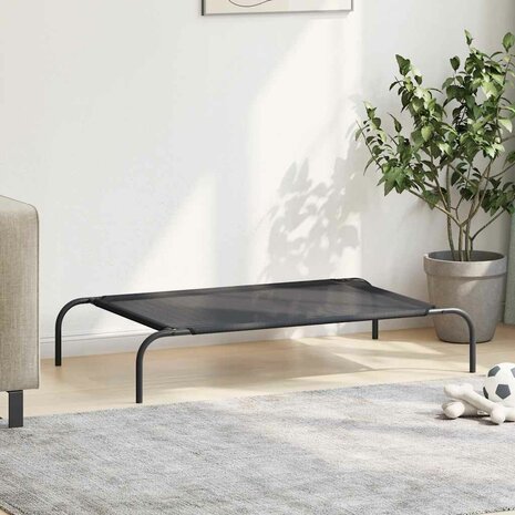 Hondenbed verhoogd L textileen zwart 3