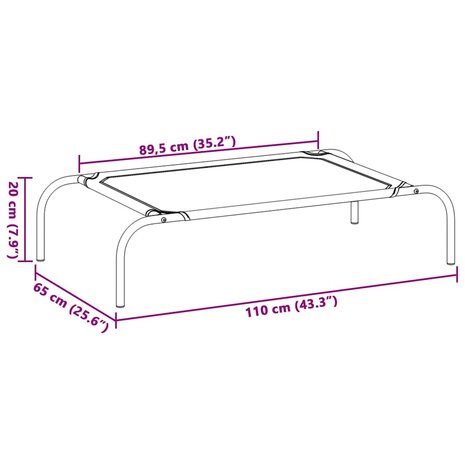 Hondenbed verhoogd L textileen zwart 8