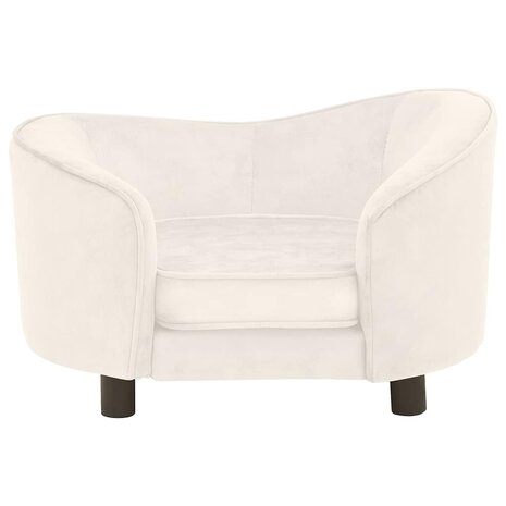 Hondenbank 69x49x40 cm pluche crèmekleurig 3