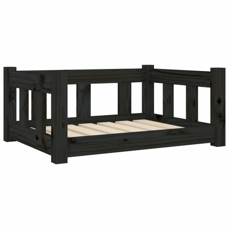 Hondenmand 65,5x50,5x28 cm massief grenenhout zwart 2