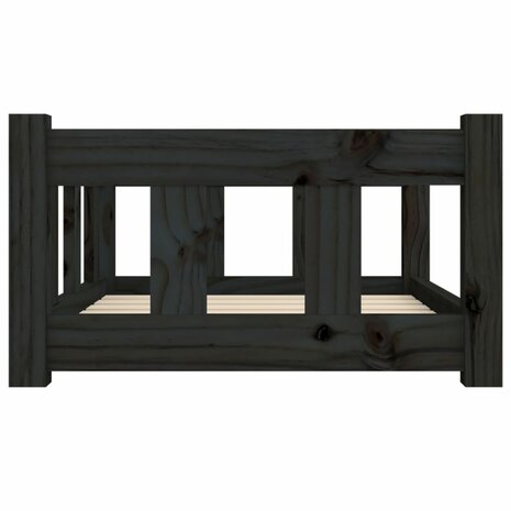 Hondenmand 65,5x50,5x28 cm massief grenenhout zwart 5