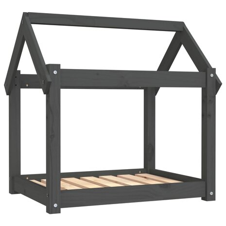 Hondenmand 71x55x70 cm massief grenenhout grijs 2