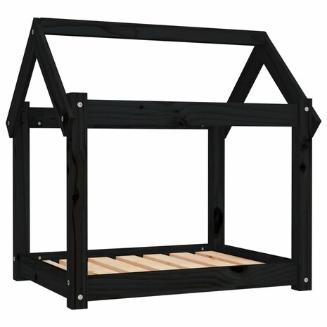 Hondenmand 71x55x70 cm massief grenenhout zwart 2