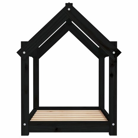 Hondenmand 71x55x70 cm massief grenenhout zwart 6