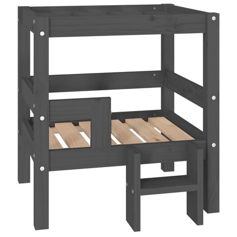 Hondenmand 55,5x53,5x60 cm massief grenenhout grijs 2