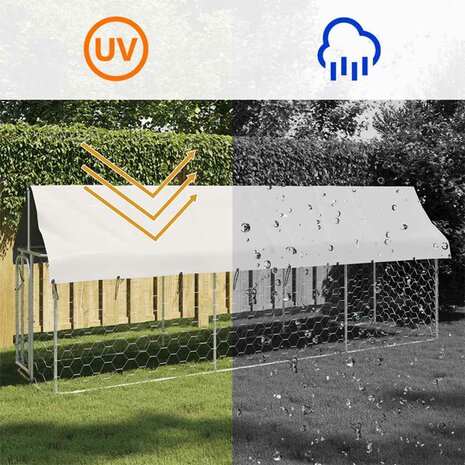 Hondenkennel voor buiten met dak 400x100x150 cm 8