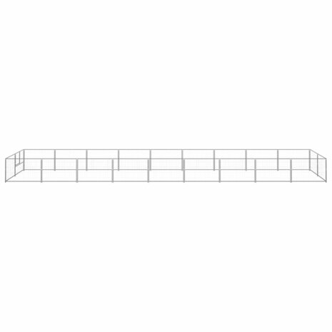 Hondenkennel 18 m² staal zilverkleurig 2