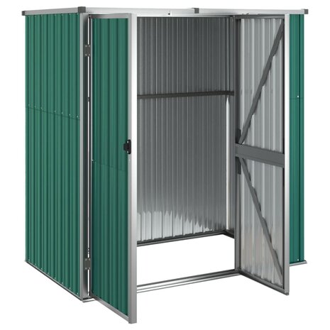 Tuinschuur 161x89x161 cm gegalvaniseerd staal groen 4