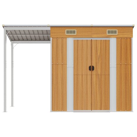 Tuinschuur met verlengd dak 277x110,5x181 cm staal lichtbruin 3