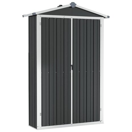 Tuinschuur 116x45x175 cm gegalvaniseerd staal grijs 2